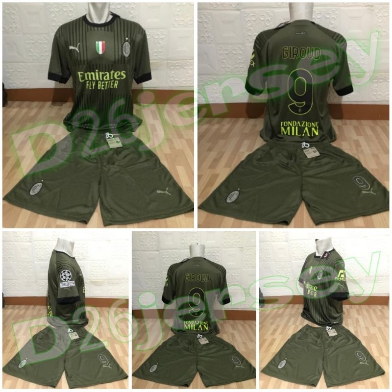 Jersey MilanN_ 3rd + Celana 2022 / 2023 + Nameset + Patch