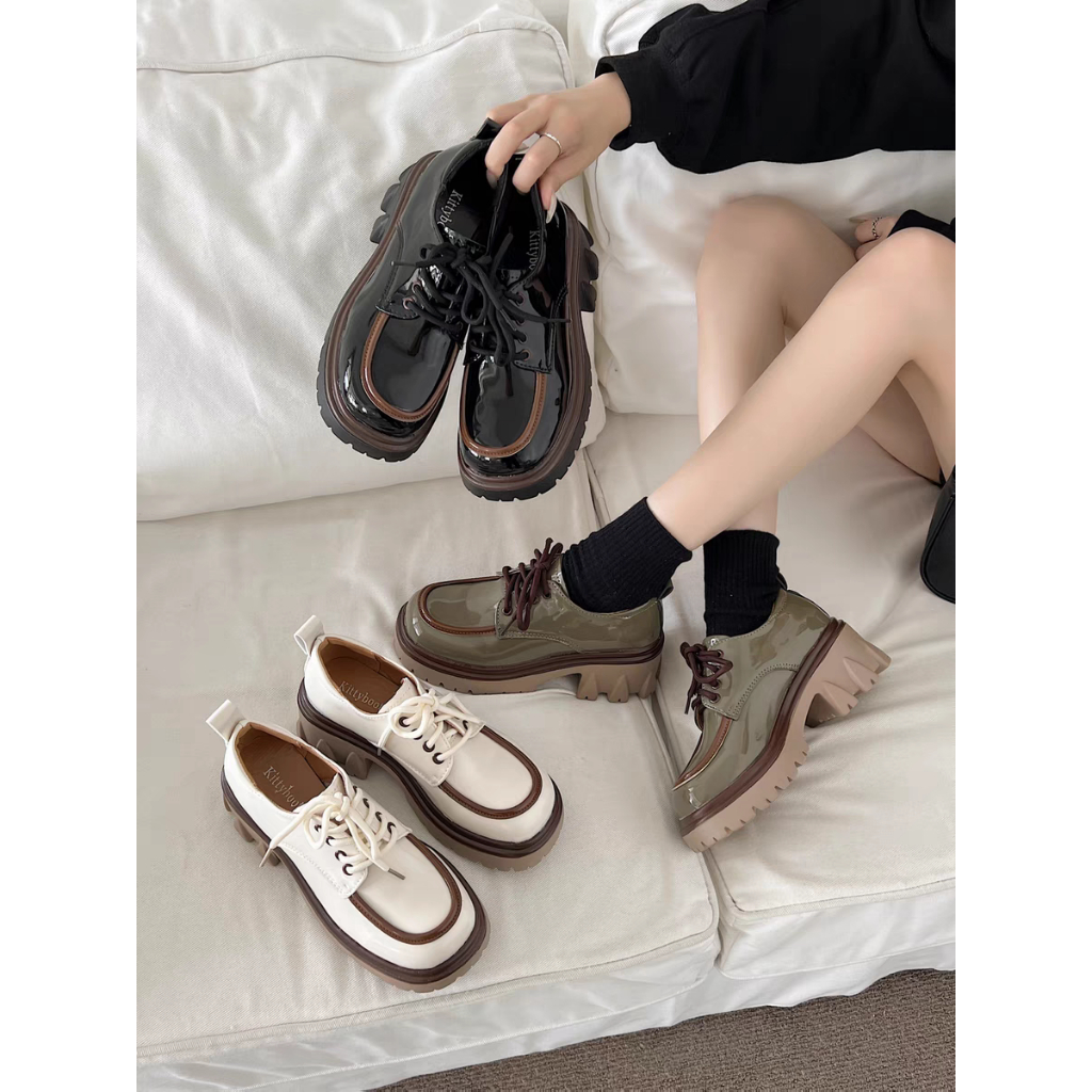 COD Sneakersdaily 476 Sepatu Boots Tali Glossy Fashion Wanita