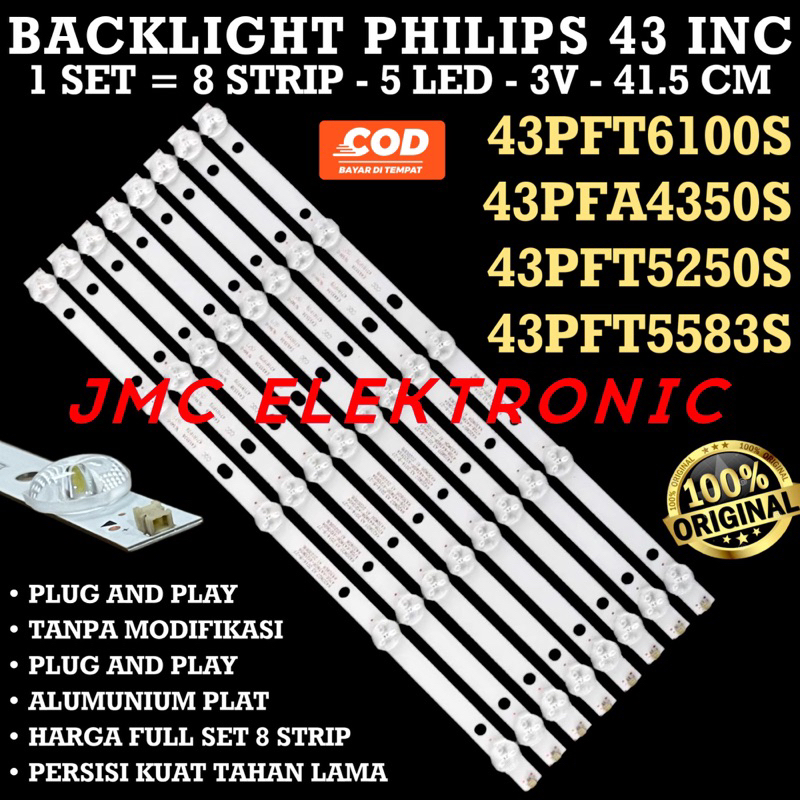 BACKLIGHT TV LED PHILIPS 43 INC 43PFT6100S/70 43PFA4350S/70 43PFT5250S/70 43PFT5583S/70 43PFT6100S 43PFA4350S 43PFT5250S 43PFT5583S 43PFT6100 43PFA4350 43PFT5250 43PFT5583 43PFT 43PFA 43 INC 43IN 5K 3V
