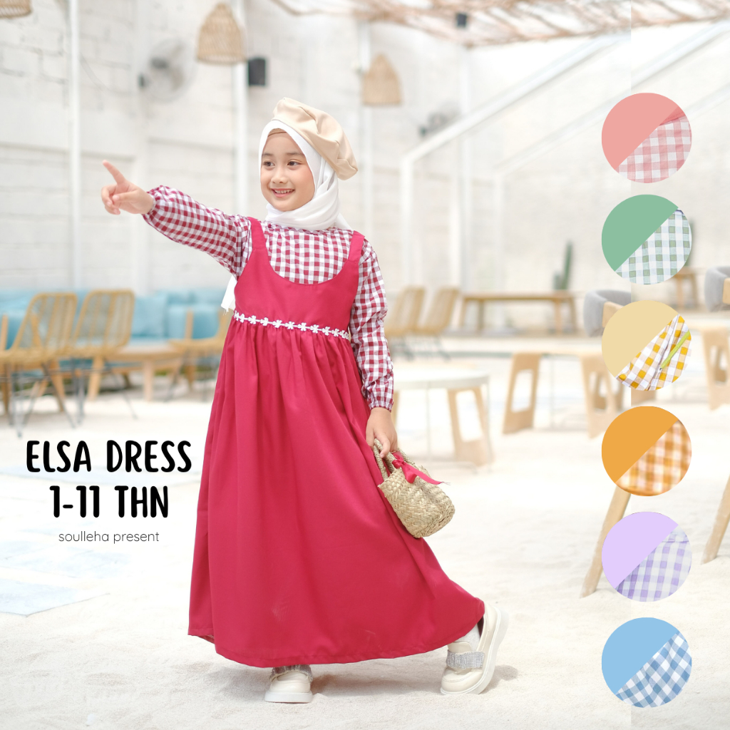 Soulleha Gamis Elsa Baju Muslim Anak Perempuan 1-11 tahun