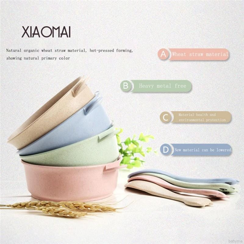 Mangkok Mangkuk Piring Makan Anak Balita Bayi Silikon Silicone Wheat Straw Bowl Bentuk Beruang/Set Alat Makan Balita Karakter Panda