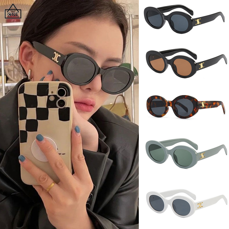 COD❤️Kacamata Hitam Wanita Oval Bulut Gaya Retro Vintage Kecil UV Foto Jalanan Fashion Korea