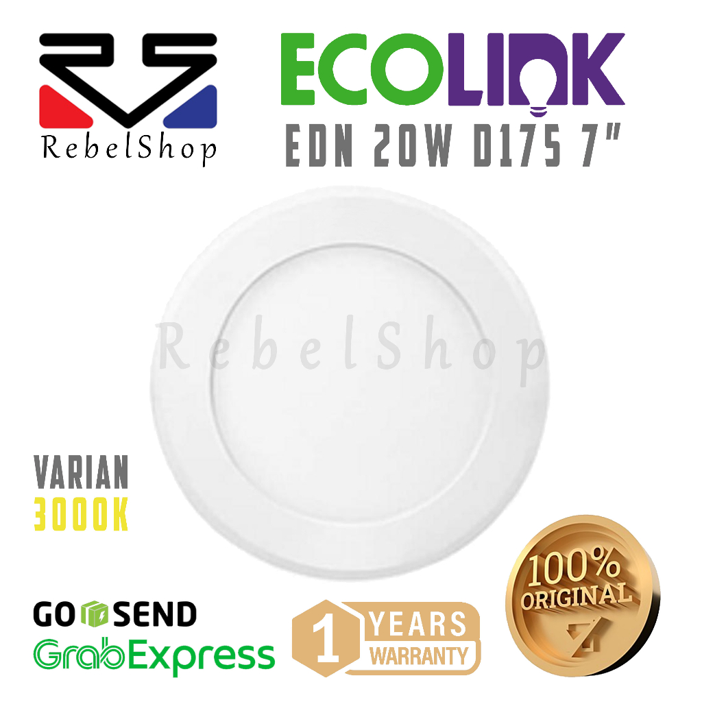 Promo Lampu Downlight Led Ecolink 20 Watt Edn200B - Kuning