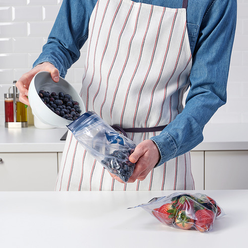 1STAD Kantong yang dapat ditutup isi 25 pcs, berpola biru, 1 l