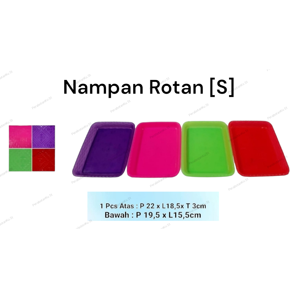 (SUPER MURAH) NAMPAN ROTAN PLASTIK (S)/ BAKI SERBAGUNA / NAMPAN SEGI PLASTIK / TRAY SAJI / WADAH SEB