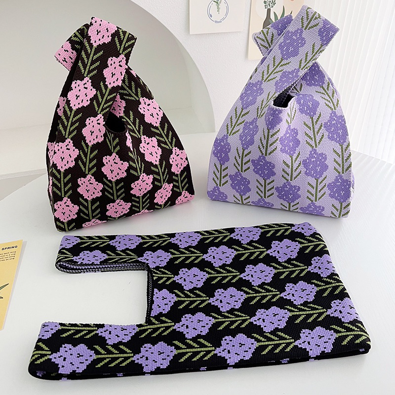 TAS WANITA TOTEBAG MOTIF LAVENDER / TAS MURAH IMPORT KOREA MOTIF TERBARU  LUCU TAS BUFFOLLOW KEKINIAN OOTD CANTIK