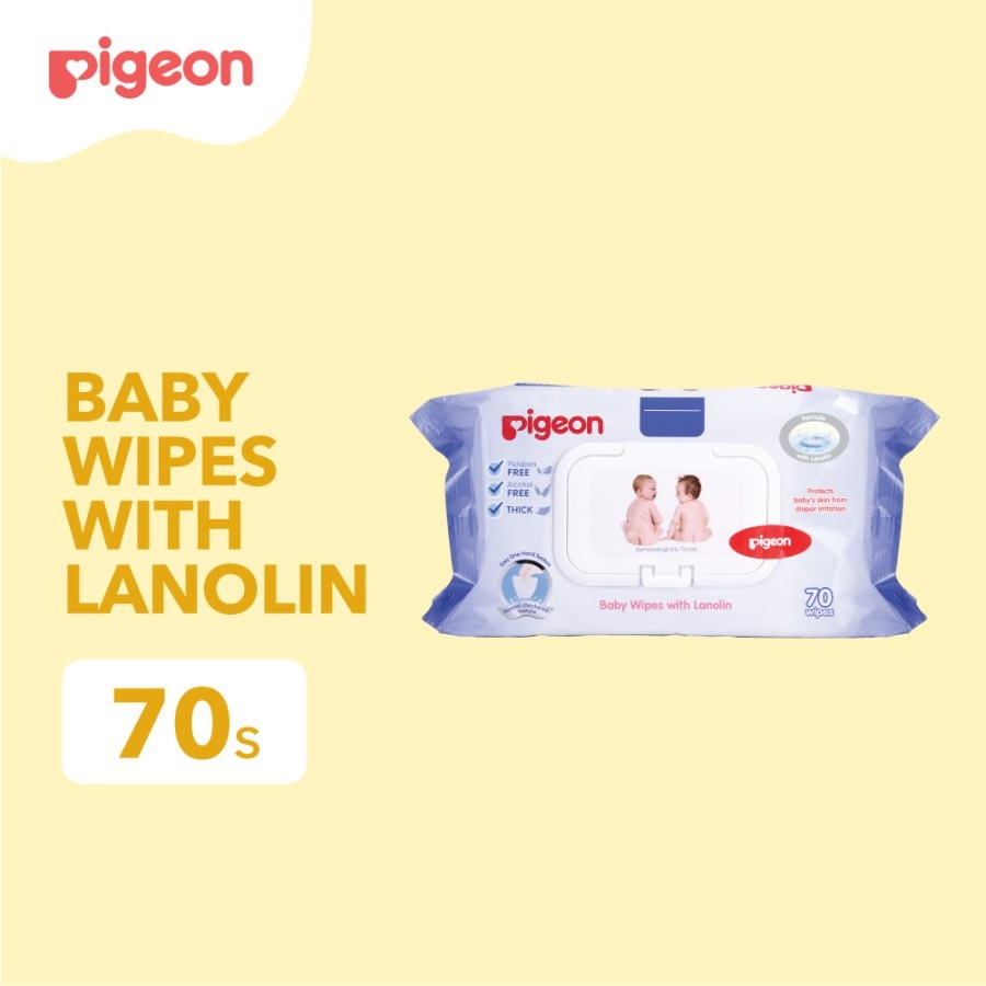 pigeon baby wipes with lanolin 70 sheets