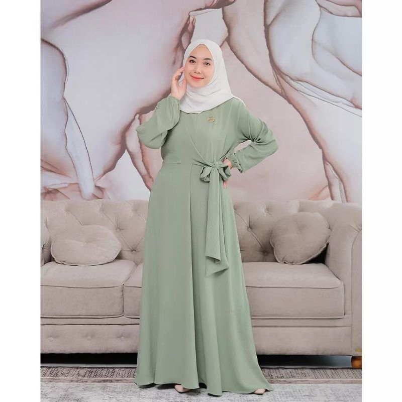 TIARA BAJU GAMIS DRESS CRINCLE AIRFLOW REMAJA/BAJU GAMIS KONDANGAN TERBARU KEKINIAN BAJU GAMIS WANIT