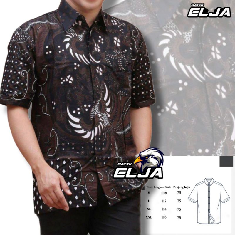 Batik Pria Modern Lengan Pendek Ukuran M L XL XXL Seragam Kantor