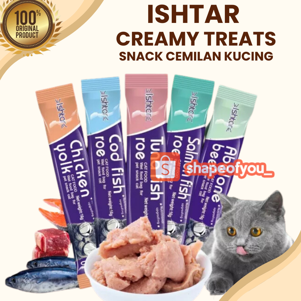 Ishtar Creamy Treats Wet Food Snack Cat Strip Makanan Basah Kucing Cemilan Kitten