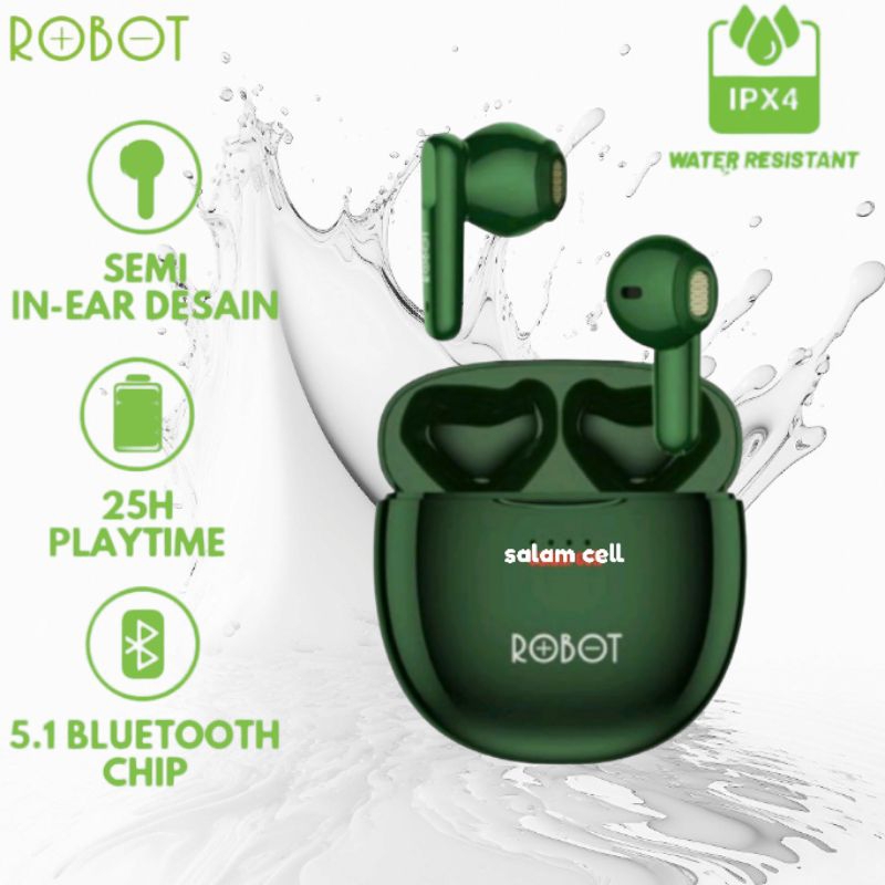 Headset Blutooth Robot airbuds TWS T40NC T20s T10 super bass batre tahan lama Bergaransi