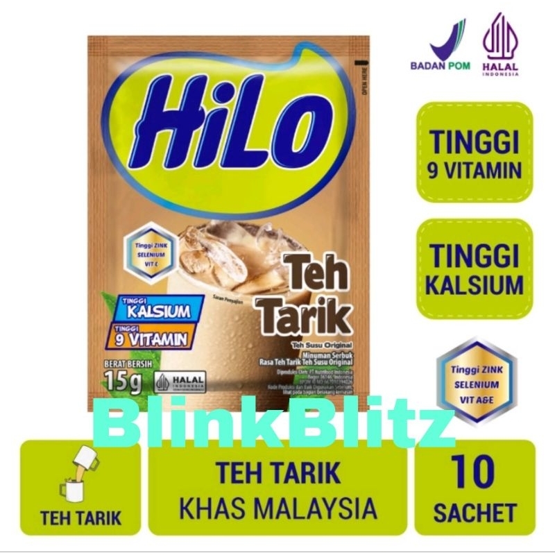 RENCENG Hilo Teh Tarik 10 Sachet Minuman Khas Malaysia