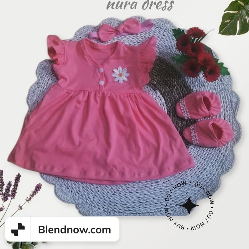 DRESS BAYI PEREMPUAN USIA 0-1th BAJU BAYI NEWBORN  BAJU AQIQAH