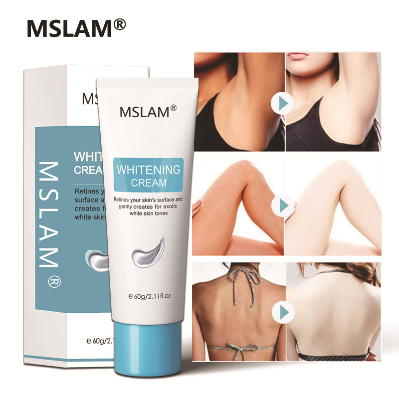 MSLAM Krim Pemutih Badan Instant Whitening Body Cream Underarm Cream Untuk Memutihkan Ketiak Dan Pemutih Selangkangan &amp; Bokong dan Bagian Pribadi Krim Pemutih Pelembab-60g