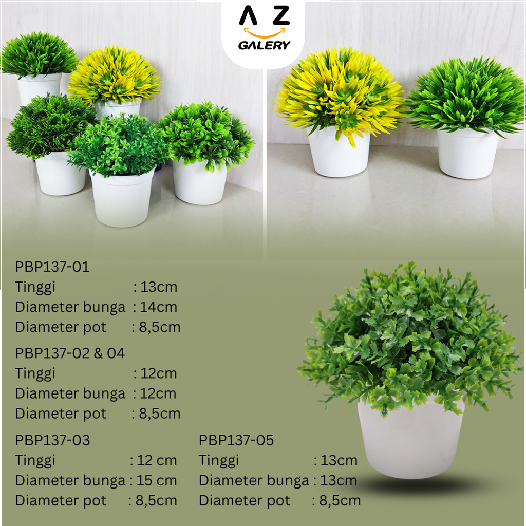 Pot Tanaman Daun Rumput Hias Plastik Artificial Plants Decoration Pot Bunga Hias Azgalery PBP137