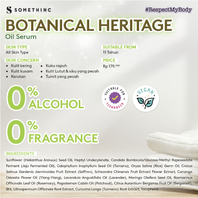 SOMETHINC - BOTANICAL Heritage Oil Serum - Natural Oil untuk Wajah dan Badan