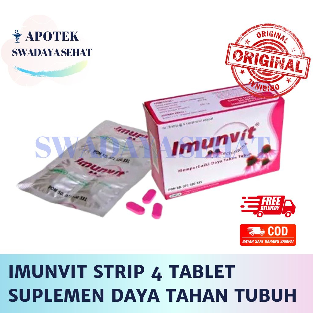 IMUNVIT STRIP 4 TABLET - Suplemen Multivitamin Daya Tahan Tubuh Echinacea