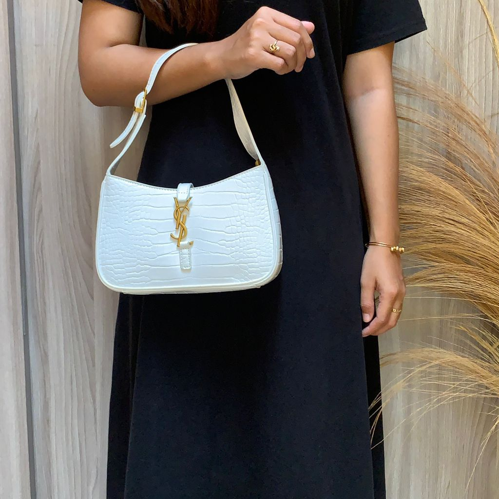 LUXY LX2065 TAS WANITA SELEMPANG MONOGRAM HOBO BAG WITH AN ADJUSTABLE STRAP FULL SET FREE BOX KUALITAS PLATINUM