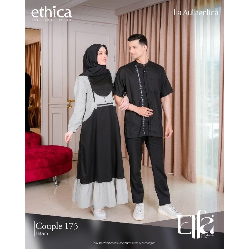 Baju Couple Muslim Elfa Couple 175 Hitam