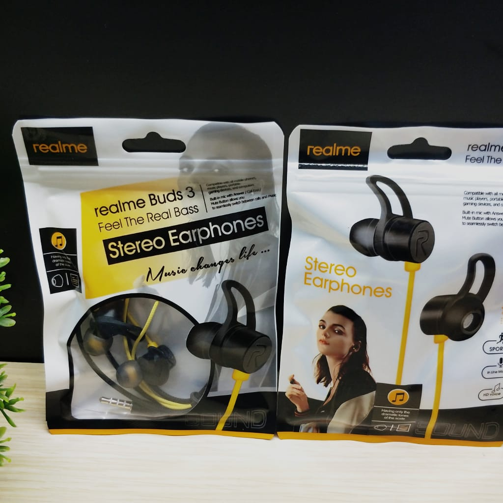 promo HANSFREE REALME BUDS3 KEONG STEREO EARPHONE THE REAL BASS by.sultan