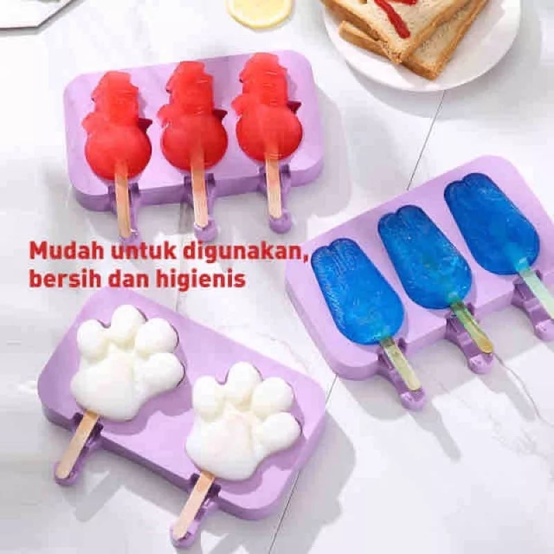 MH80CETAKAN ICE CREAM POP SICLE COKLAT/CETAKAN AGAR AGAR JELLY MOLD SILIKON KARAKTER ICE CREAM LUCU/CETAKAN STIK ES KRIM SILIKON CETAKAN POPSICLE CETAKAN COKLAT MOTIF