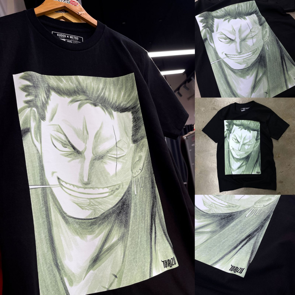 Torizu Tshirt Zoro Brush Anime Manga One Piece Mugiwara Premium Unisex