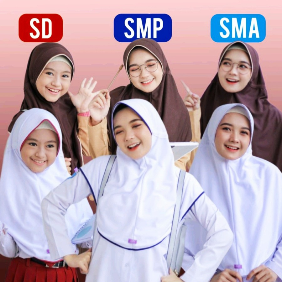 Jilbab Sekolah / Hijab Seragam / Bergo Sekolah / Jilbab Sport Sekolah