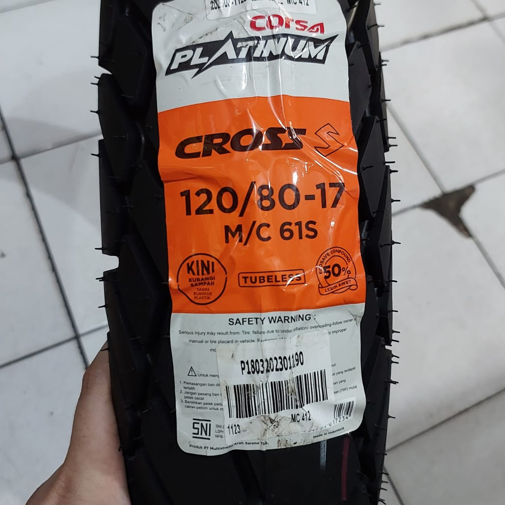 Ban CORSA 120/80-17 PLATINUM CROSS TUBELESS