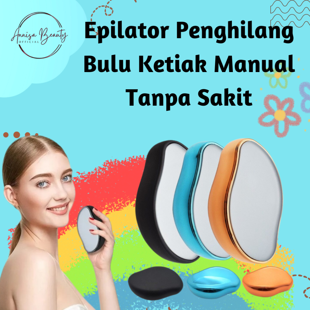 Epilator Penghilang Bulu Ketiak Manual Tanpa Sakit / Iritasi Reusable Portable