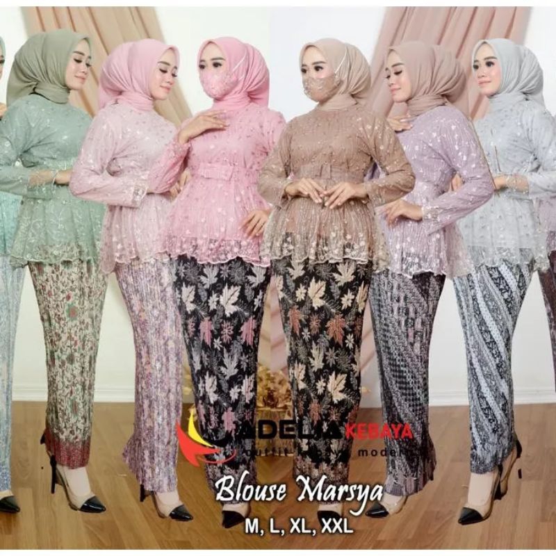 Kebaya Modern Setelan Blouse Marsya Baju Wisuda Terbaru Kebaya Remaja Kebaya Wisuda Modern Kebaya Ka