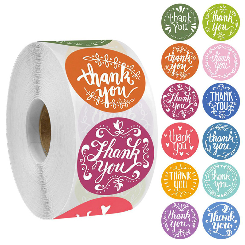 

50pcs 12 Colorful Thank You Seal Sticker Stiker Terimakasih Online Shop Packaging Segel Packing