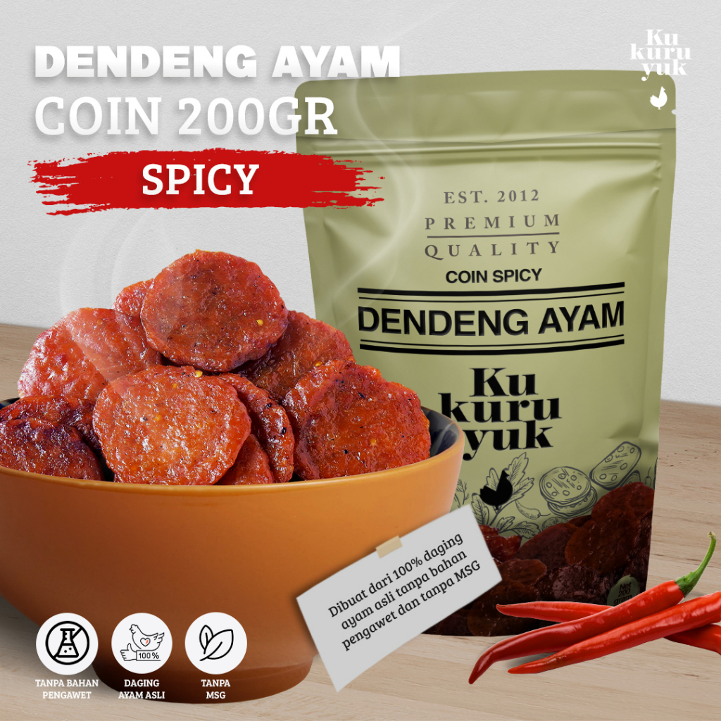 

[PREMIUM COIN] Dendeng Ayam Kukuruyuk Makanan Siap Saji Frozen Food - 200 Gram