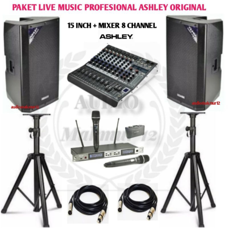 paket sound system Ashley ACT 600 pro + mixer Ashley original