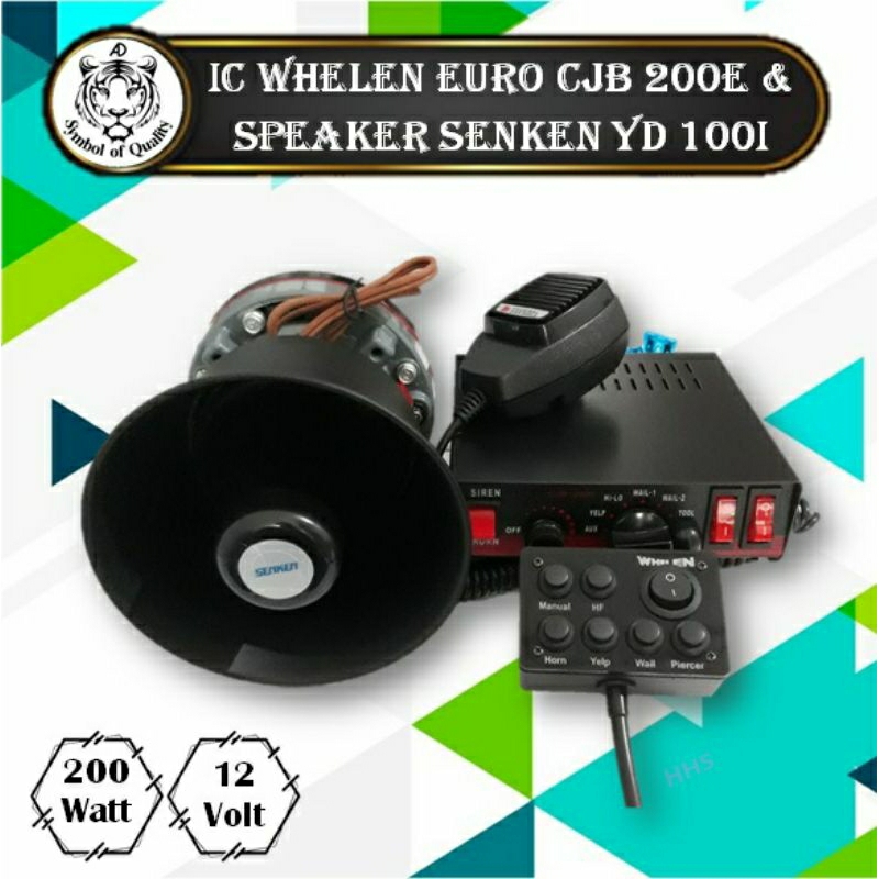 Sirine IC Whelen EURO 200Watt + Speaker Senken YD100I