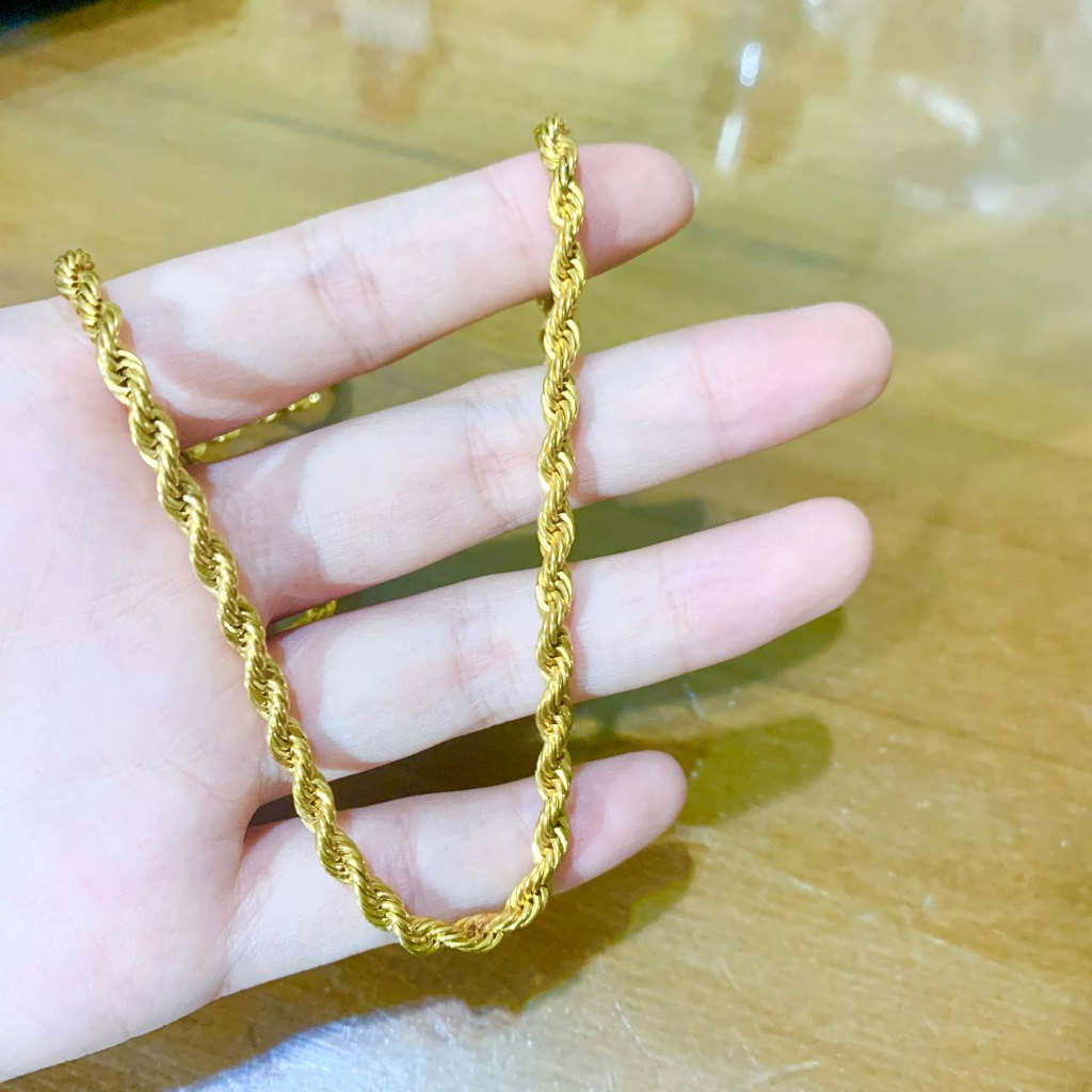 JT - Kalung Tambang Emas Kuning Lapis Emas 18k