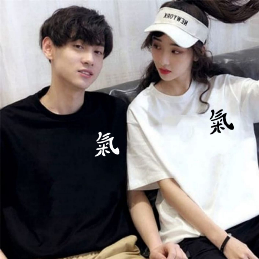 Baju Kaos Pria Logo tlsn CN Pasangan Couple Pria Wanita Lengan Pendek Bahan Katun