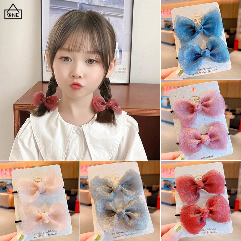 COD❤️2pcs/set Jepit Rambut Pita Kupu-kupu Anak Gadis Perempuan Glitter Lucu Gaya Korea Import Hair clip