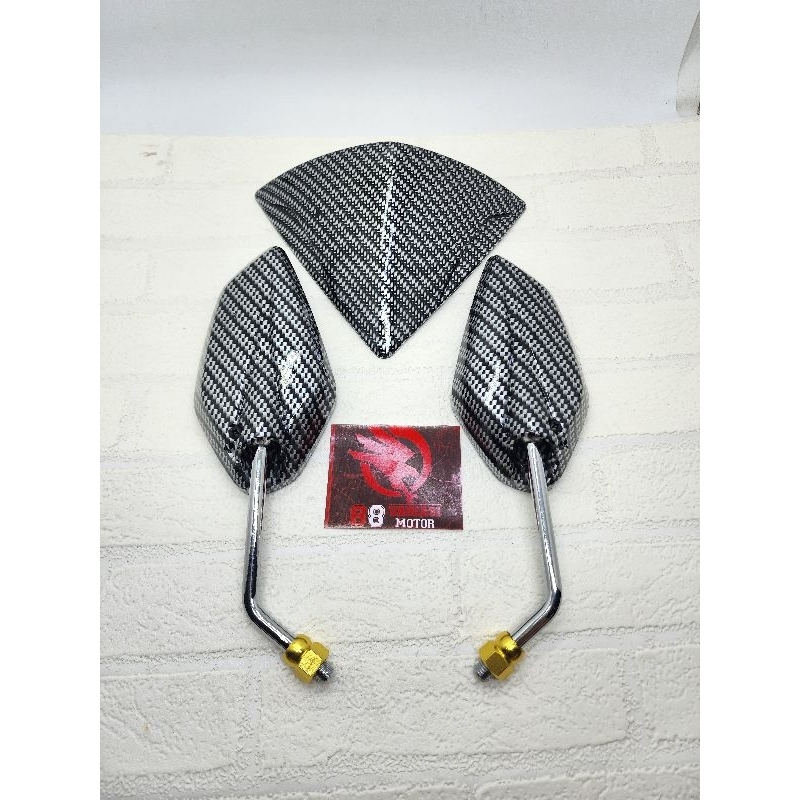 Paket Visor Karbon Mio Soul dan Spion Yamaha Jupiter Karbon Gagang Chrome