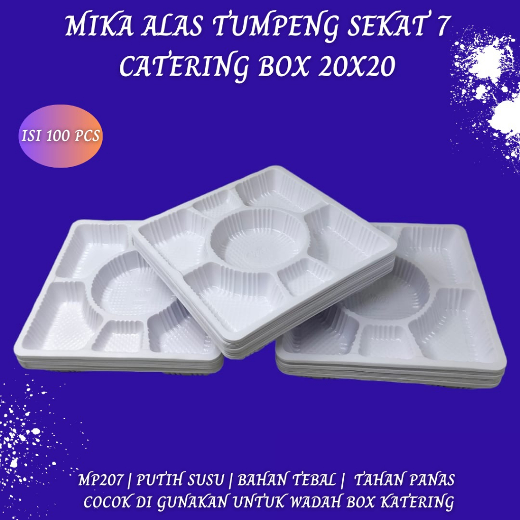 Mika Sekat 7 Mika 20x20  Alas Nasi (Isi 100 Pcs-MP207)