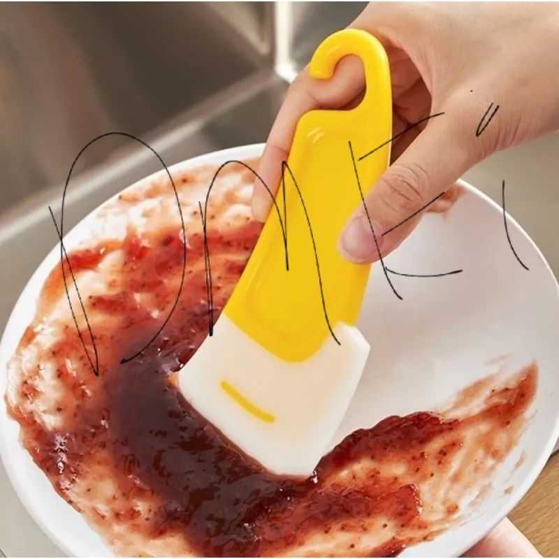 Spatula silicone spatula besar pembersih panci spatula pembersih piring besar spatula kuning gantung