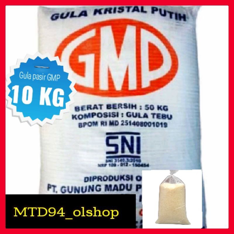 Gula pasir manis per 10 KG berkualitas GMP