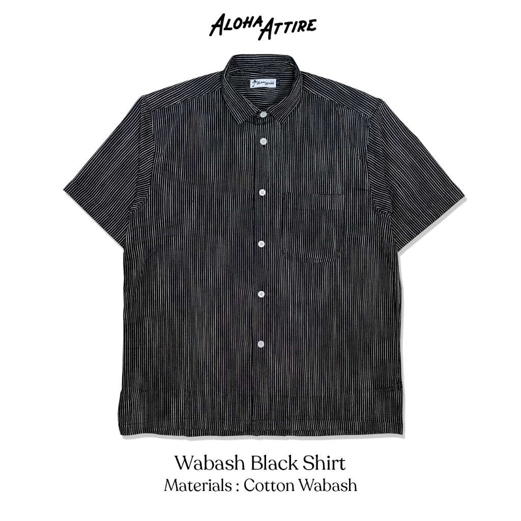 Aloha Attire Wabash Black Shirt - Kemeja Pantai / Kemeja Pria