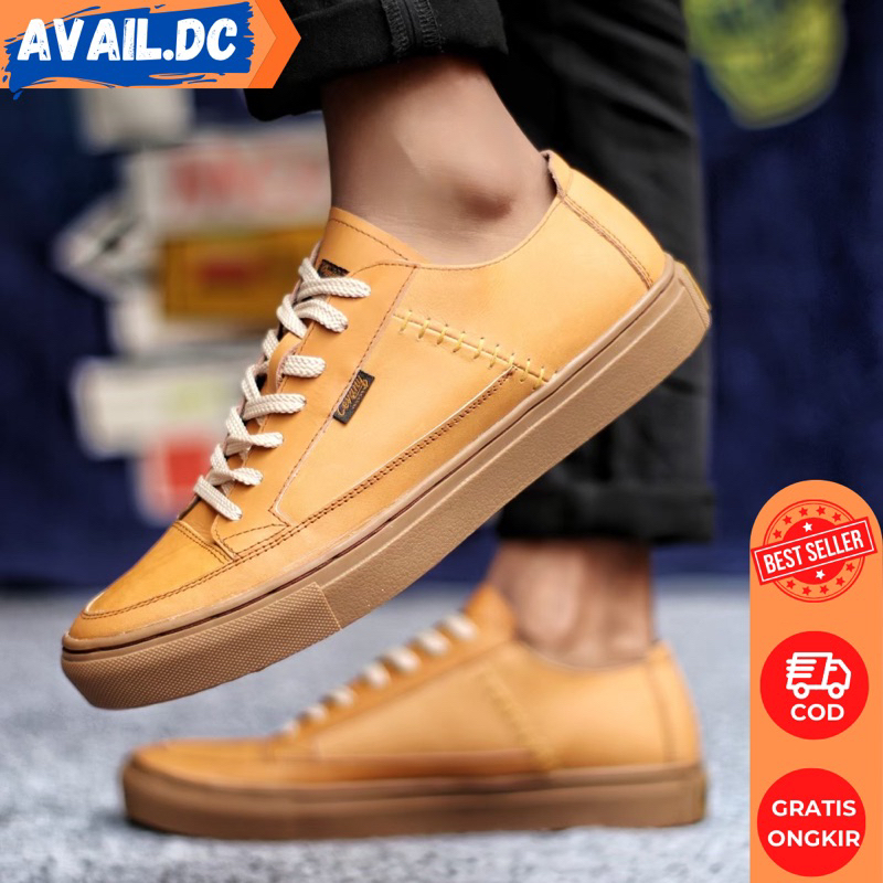 sepatu pria sneakers kasual kulit sapi asli dante original / sepatu pria kulit asli kasual sneakers