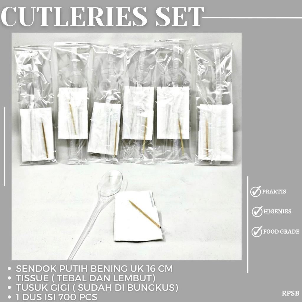 Cutleries Set Sendok Tisu Tusuk Gigi (Isi 25 Set-RPSB)