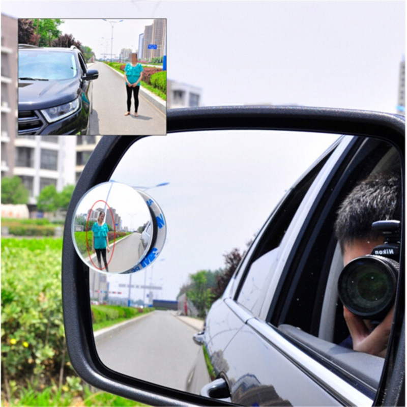 Kaca Spion Cembung Wide Angle Blind Spot Car Mirrors Tambahan Blind Spot 360 Mirror 2 In 1 Adjustable Spion Mini