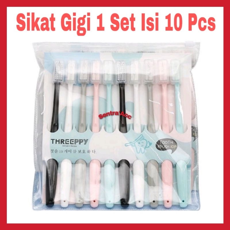 Sikat Gigi 1 set Isi 10 pcs / Sikat Gigi Travel H28 Lembut