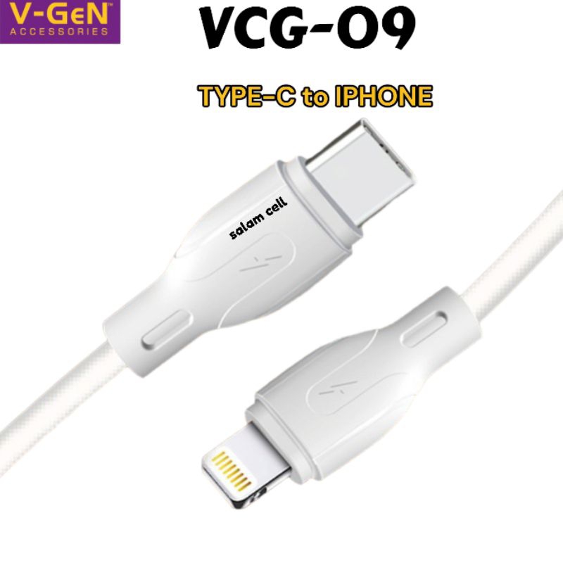 Kabel Data Type-C to iPhone V-Gen VCG-09 2.4A TYPE-C to Lightning Original Vgen Garansi Resmi