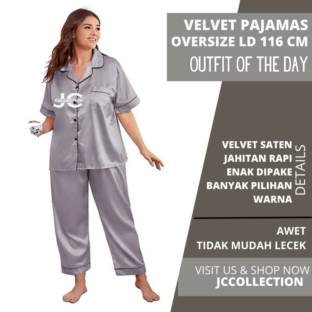 CP Piyama Satin Big Size Besar - Baju Tidur Jumbo Wanita -JCCollections