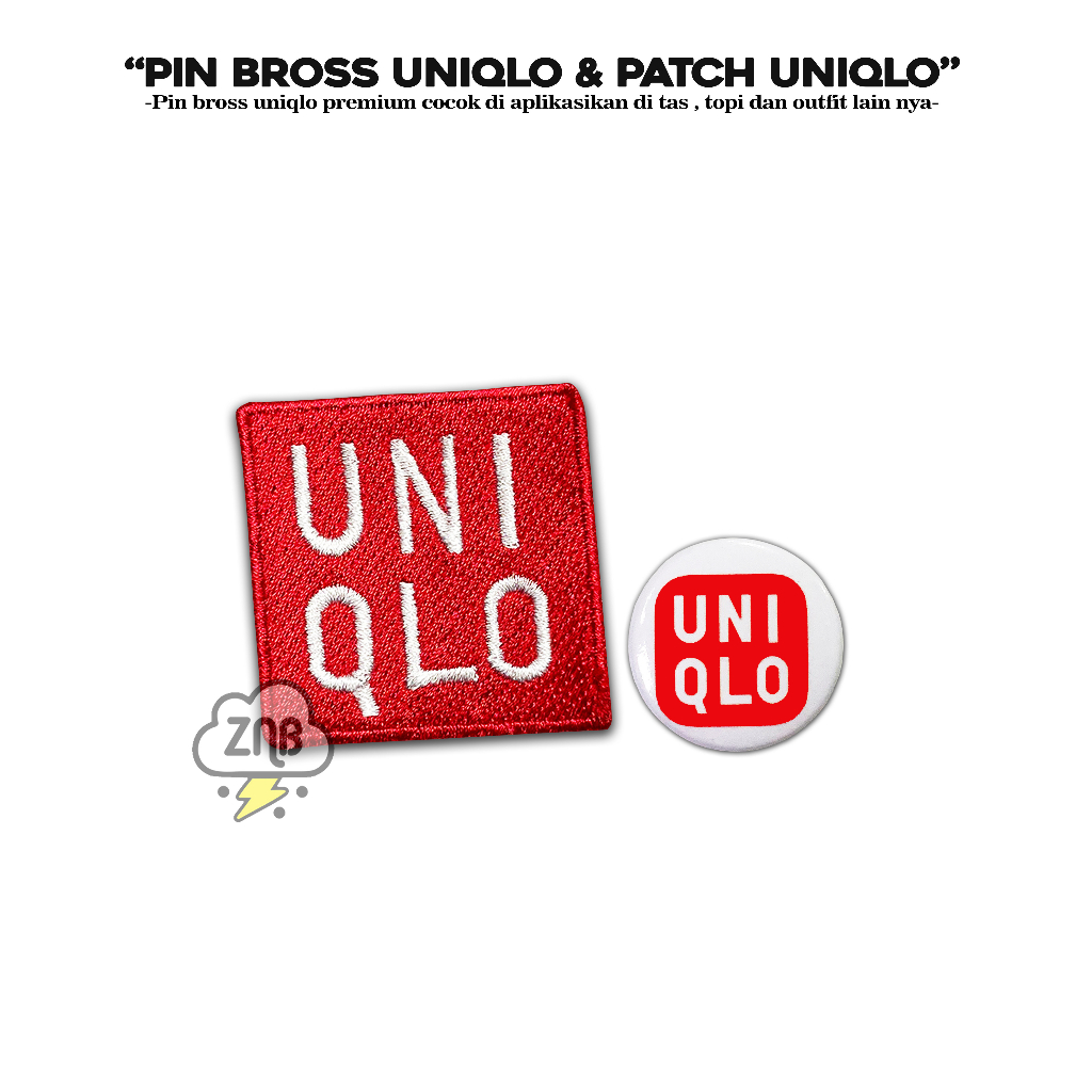 Patch bordir UNIQL0 isi 2 dapat patch dan pin aksesoris fashion