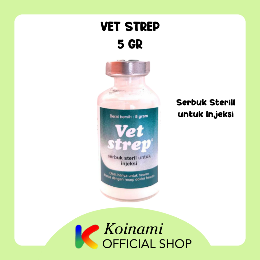 VET STREP 5 gram / CRD PERNAFASAN INFEKSI BAKTERI HEWAN SAPI KAMBING DOMBA KUDA AYAM UNGGAS / MEDION